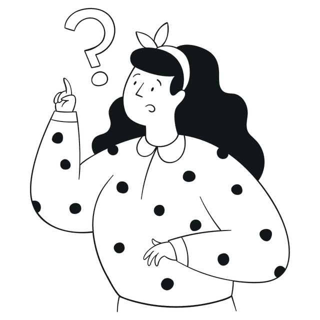 Illustration of a woman asking a question.